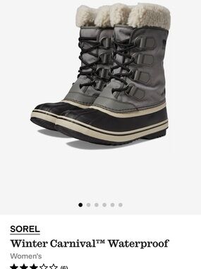 Sorel Women's Grey and Black Waterproof Winter Boots with Shearling Collar